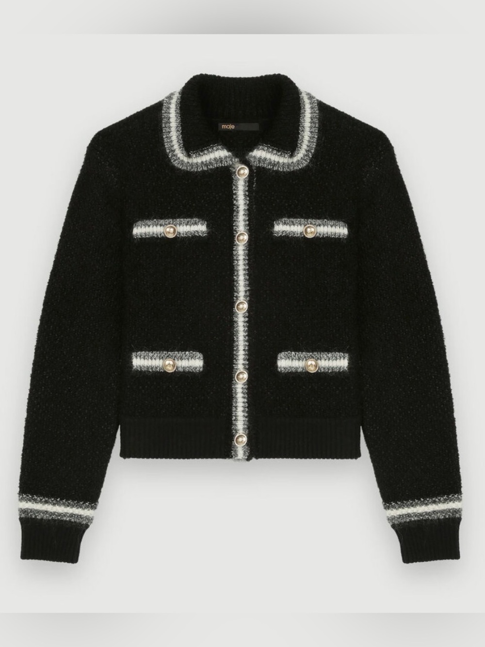Maje
Thick, shiny knit cardigan
